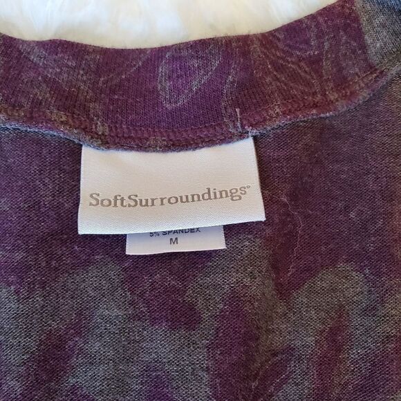 SOFT SURROUNDINGS Size M Blue Gray Thin Knit Asymmetrical Pullover Tunic Top - Picture 3 of 6